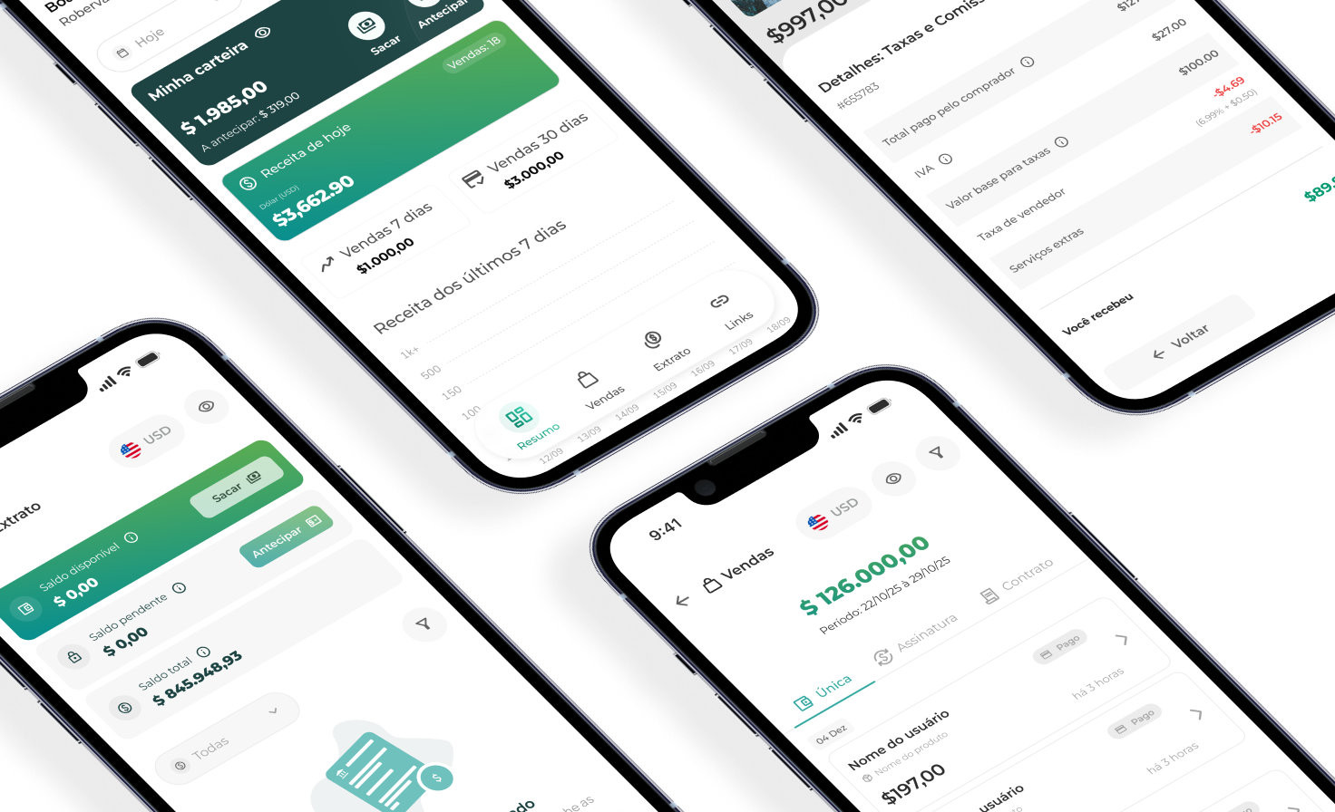 Prévia do case em mockup de tablet